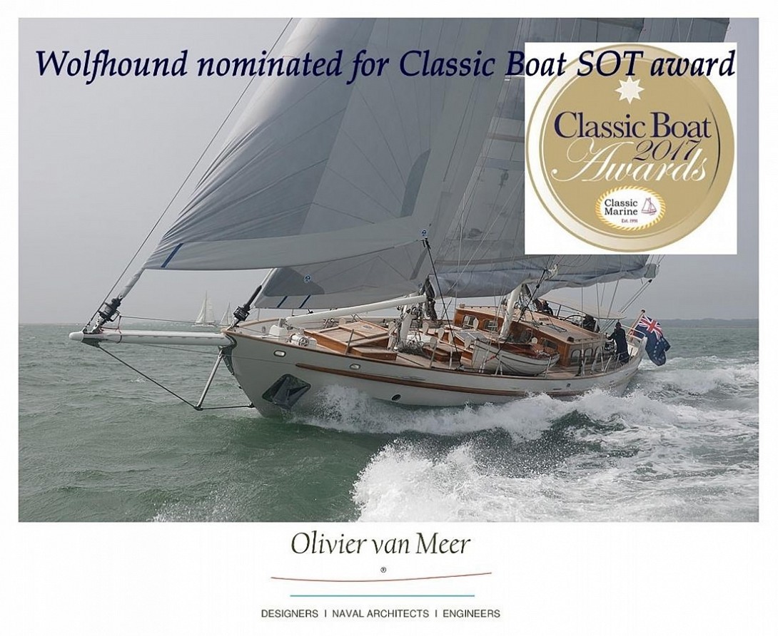 Wolfhound nominated for Classic Boat Awards 2017