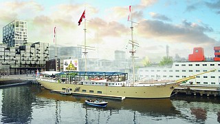 Under construction: Renovation Traditional tall ship Restaurant 'Pollux'